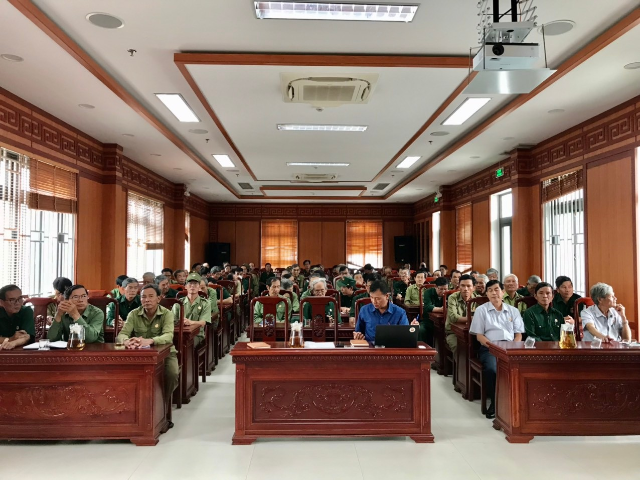 Quang cảnh lớp tuyên truyền mục tiêu quốc gia về xây dựng nông thôn mới tại Hội CCB huyện Duy Xuyên