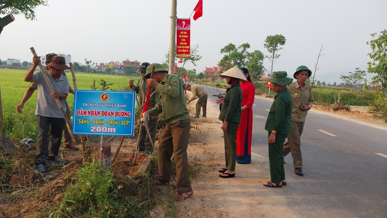 Hội CCB tham gia đảm nhận đoạn đường Sáng, xanh, sạch, đẹp